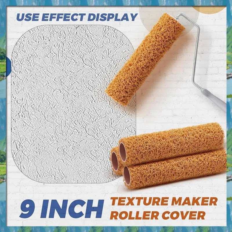 

AB07 Лидер продаж, 3 упаковки, текстурированные валики для краски, текстурированный валик для покраски стен, для покраски дома, принадлежности для краски