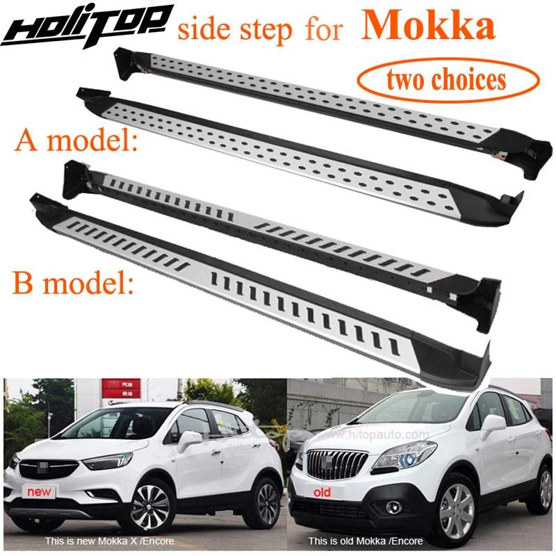 

for Opel Mokka side step side bar running board,hot sale in China,two choices, aluminum alloy+ABS, free drill hole,not hurt car