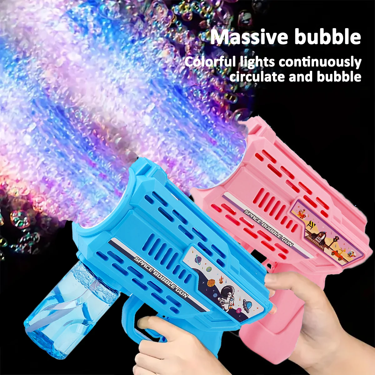 All-auto Bubble Gun with a Bottle Bubble Refill Solution, Bubble Guns Kids 3+, Bubble Machine Gun, Bubble Gun Blaster Party Favo