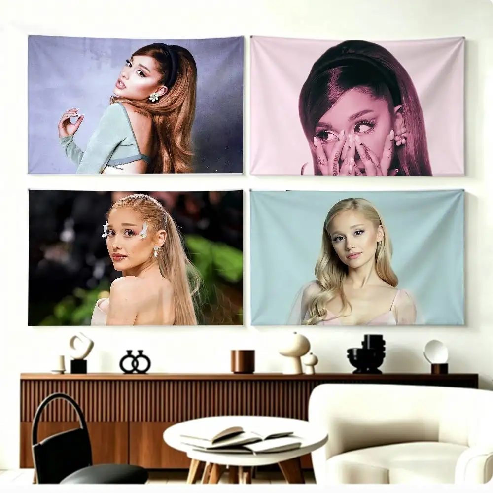 Music Star Ariana G-Grande   Flags Wall Hanging Background Art Banner for Bedroom Home Outdoor Decor