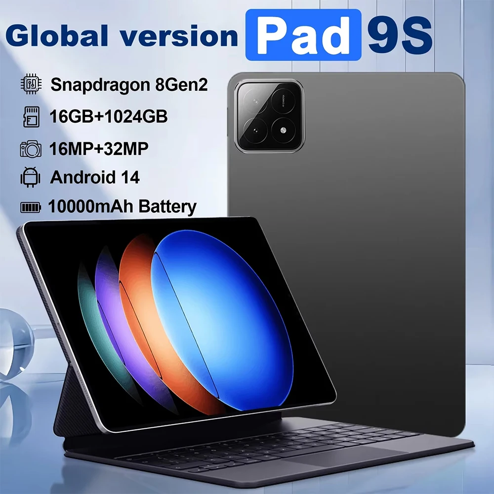 

New Original Tablet Pad 9S Snapdragon 10.1inch High-Definition Screen Global 10000mAh 5G Dual Card WiFi Tablet
