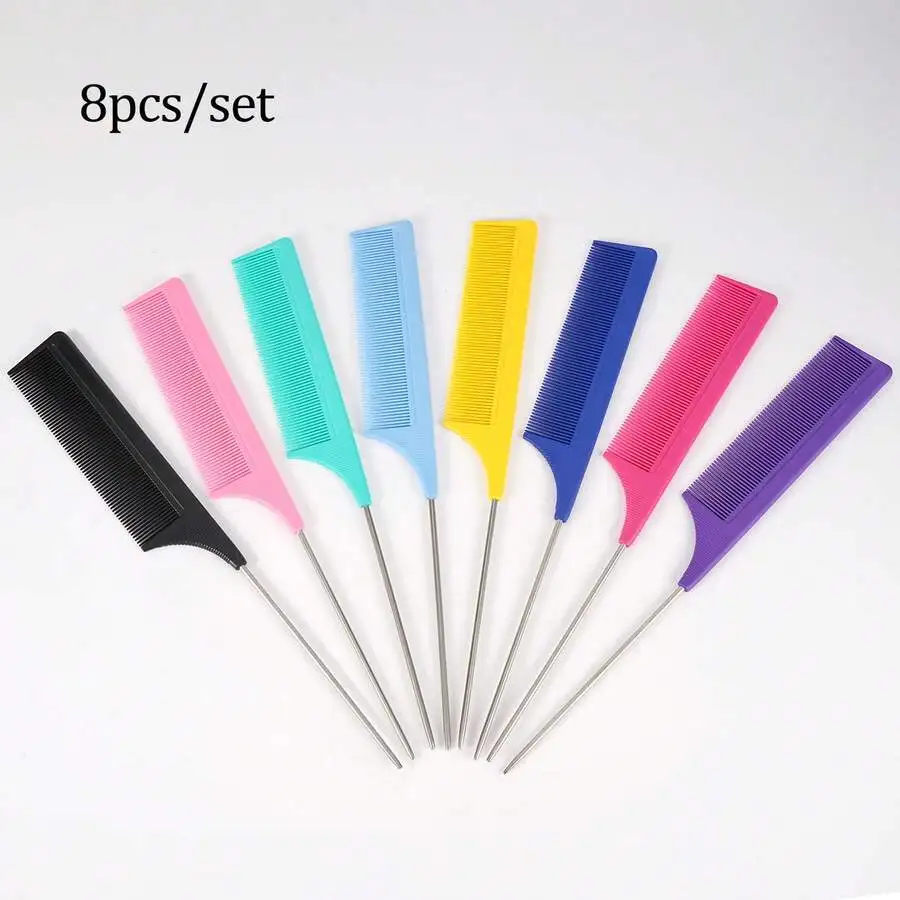 1Pc Rat Tail Comb, Hair Sectioning Dyeing Comb With Hooked Tail End Pointed Tail Comb Hair Combs Sectioned Hair, Hair Combs,1PC