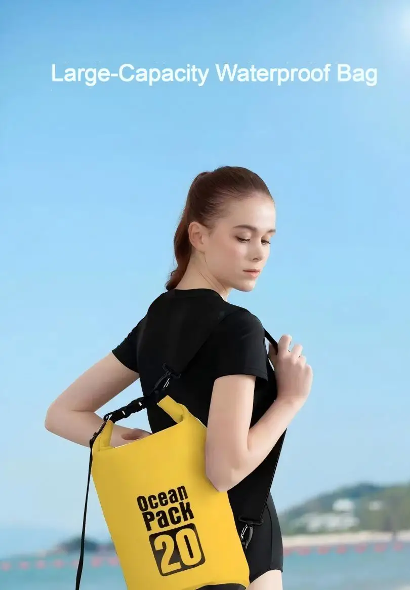 Waterproof Dry Bag Backpack 500D PVC, Outdoor Beach Accessories Waterproof Dry Sack for Kayaking Swimming Camping