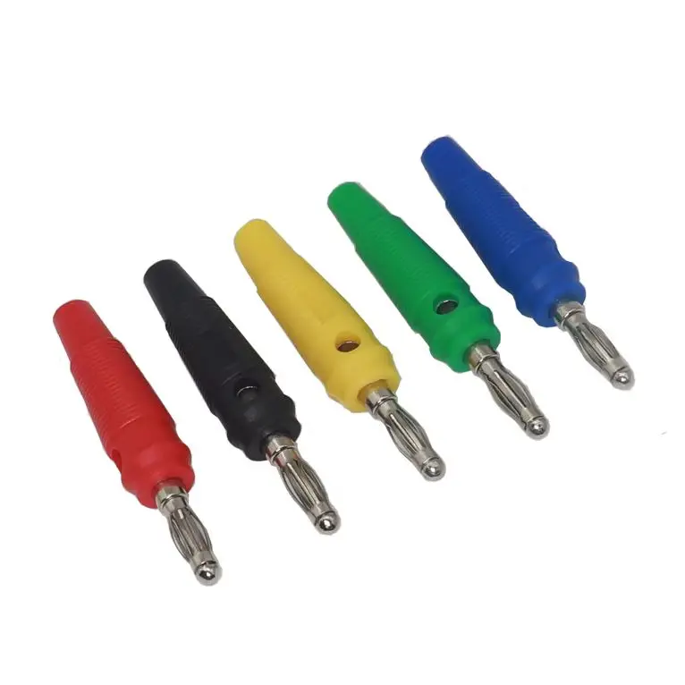 【5PCS】4mm 32A High Current Solderless Screw Side Stackable Banana Plug Connector Copper
