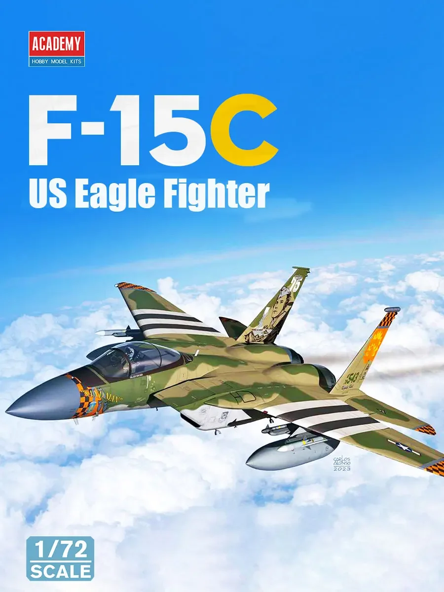 Academy Assembled Aircraft Model Kit 12582 American F-15C Eagle 1/72