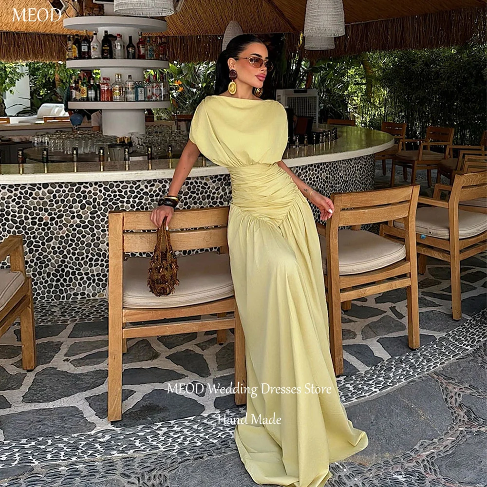 MEOD Satin Evening Dresses Women Fashion Elegant A Line Vestidos De Fiesta Modern Floor Length Formal Party Attire Customized
