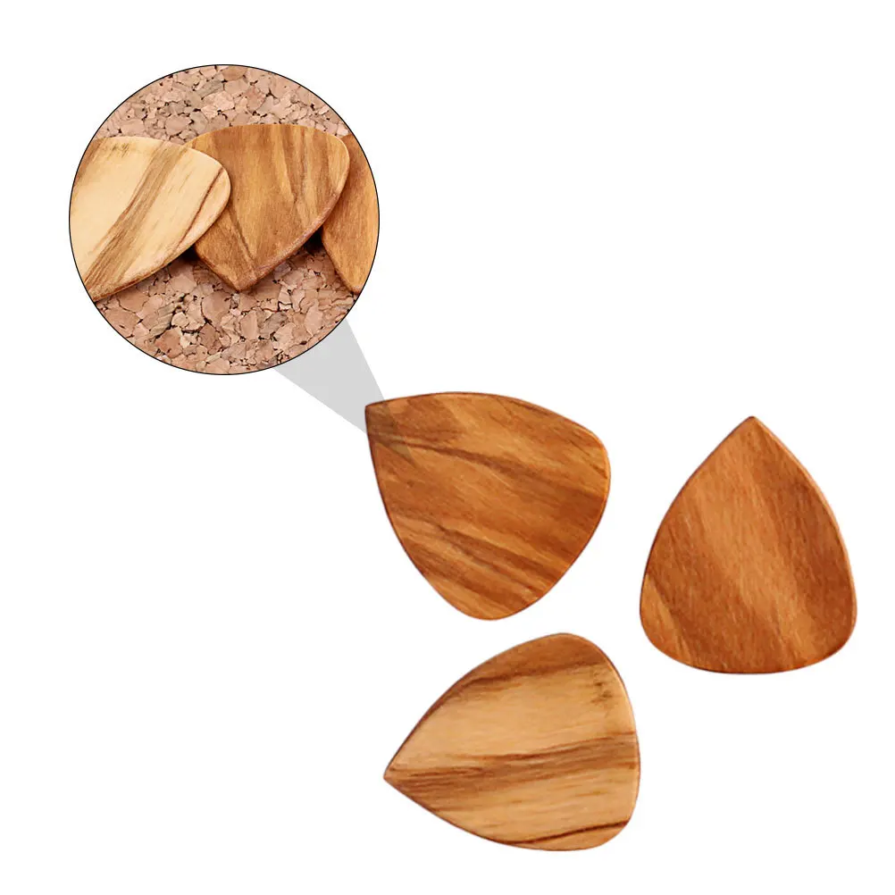 

3 Pcs Guitar Olive Wood Pick Wooden Ukulele Accessories Picks Brown Plectrum