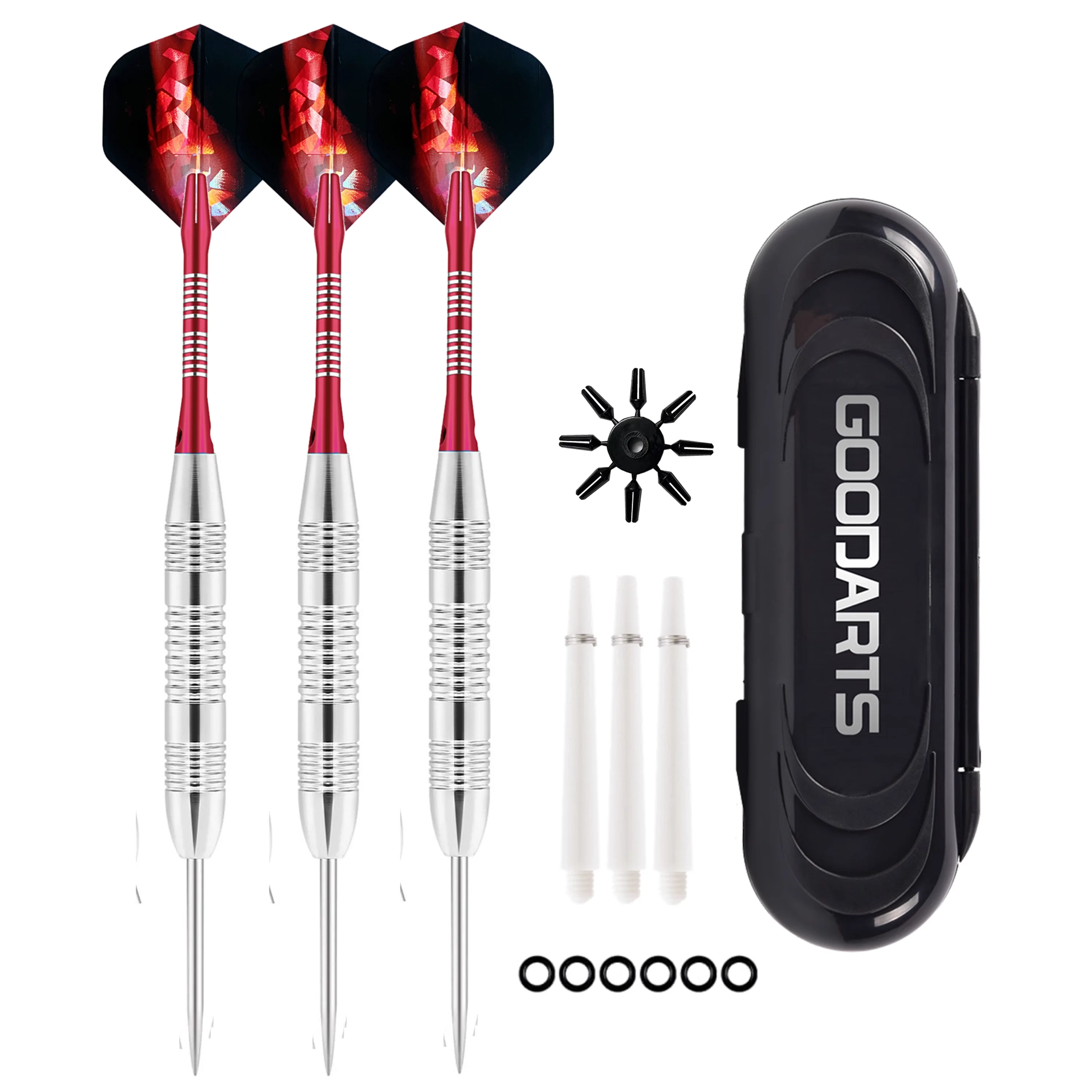 

22g Professional Dart Set 3-piece Set Steel Tip Darts High Quality Laser Aluminum Film Flight Anti-fall Hard Darts with Dart Box