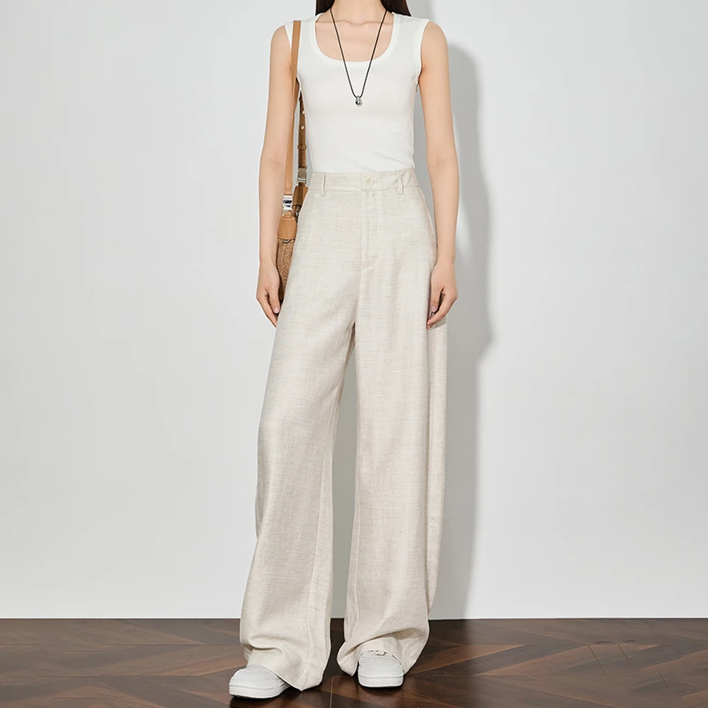 

Women's Loose Fit Flowy Linen Pants Holiday Casual Women Pants Wide Leg Comfortable Trousers