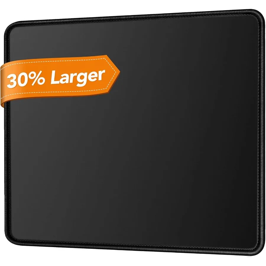 أسود 11 × 8.7 بوصة. الكمبيوتر الأساسي للمكتب مع حواف مخيطة وقاعدة مطاطية غير قابلة للانزلاق. لوحة ماوس PremiumTeured للكمبيوتر المحمول Com #1