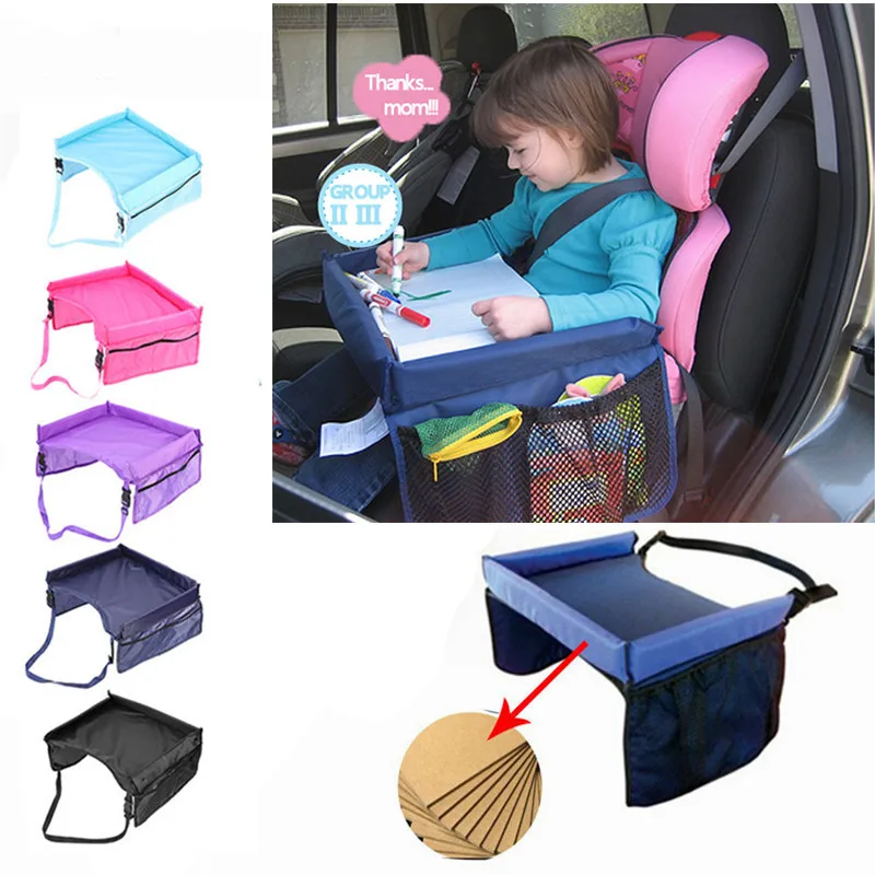 

Baby Kids Car Tray Plates Portable Waterproof Dining Drink Table for Kids Car Seat Child Cartoon Toy Holder Storage Baby Fence