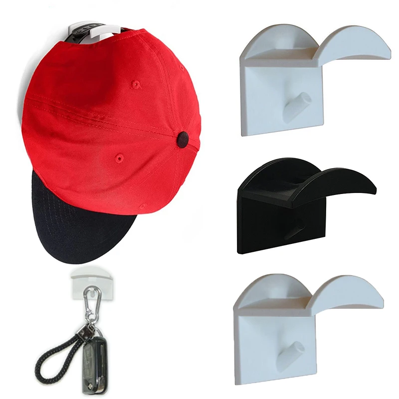 Hat Hook Wall Mount Organizer Hat Hook Headphone Necklace Storage Hat Sticky Hook Door Wall Closet Storage Hanger Hat Holder