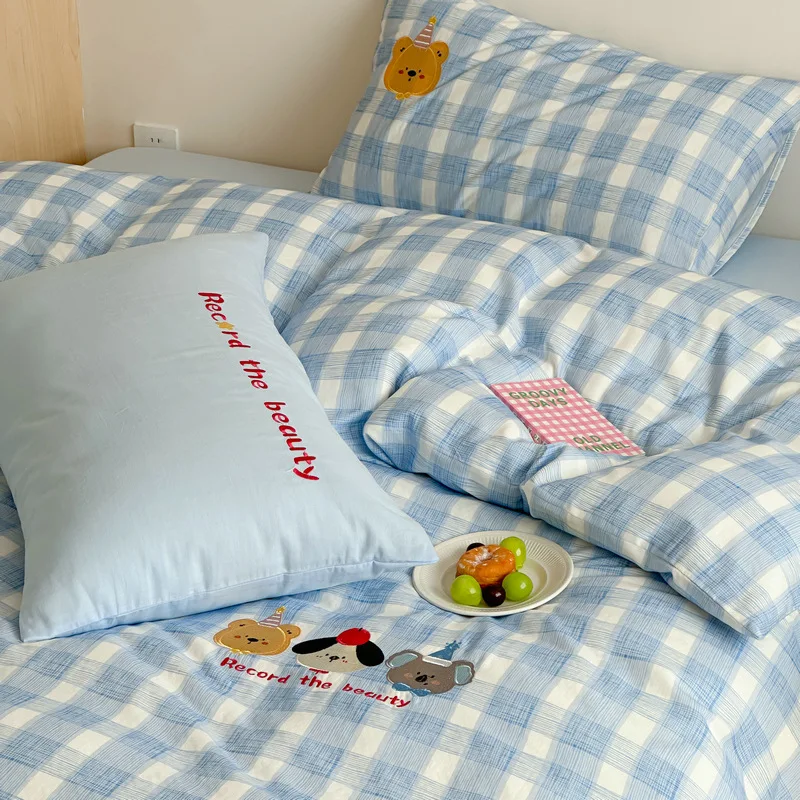 

Customizable ins, dear friends, double-layer yarn Class A cotton four-piece set