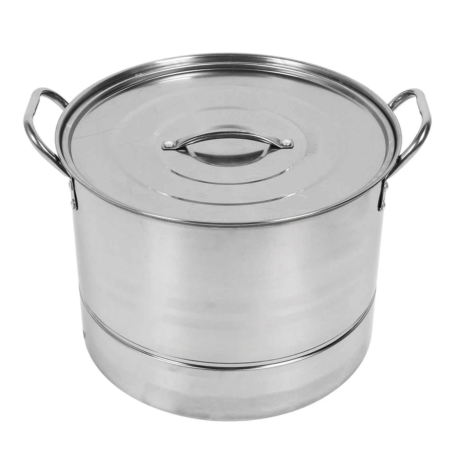 4Pcs Stockpot Set Stainless Steel Large Capacity Versatile Cooking Soup Stock Pot with Lid for Home Kitchen