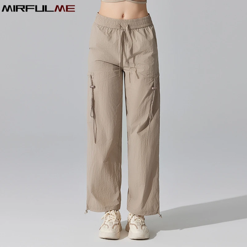 

Women Jogger Pants Resisting Wind Rain & Anti-UV Sport Running Trousers Loose Thin Gym Sweatpants High Waist Yoga Harem Pant