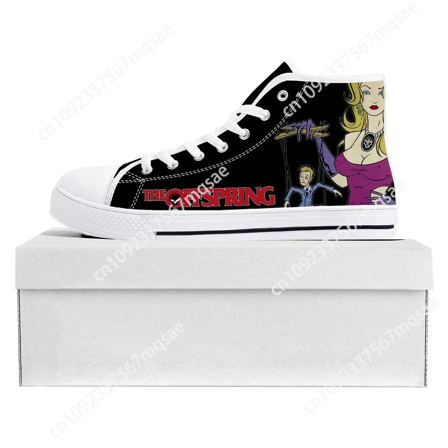 

The Offspring Rock Band High Top High Quality Sneakers Mens Womens Teenager Canvas Sneaker Casual Couple Shoes Custom Shoe White