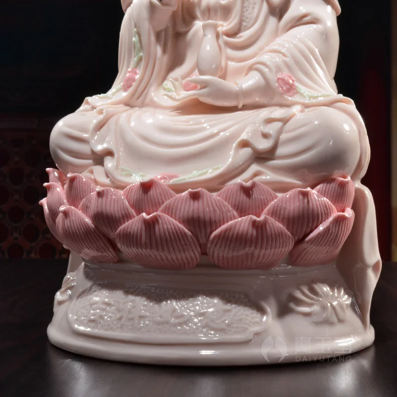 Buddhism Efficacious High grade COLOR Porcelain Guanyin Avalokitesvara Buddha God HOME shrine altar FENG SHUI statue