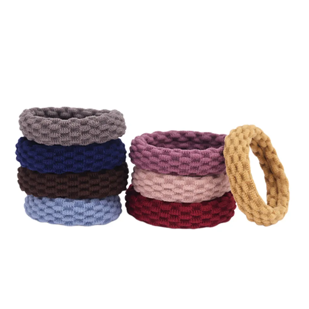 

20 шт. Жаккардовые тканевые резинки для волос с кольцом, эластичные, для женщин и девочек, простой дизайн, для хвоста, привлекательные, на каждый день