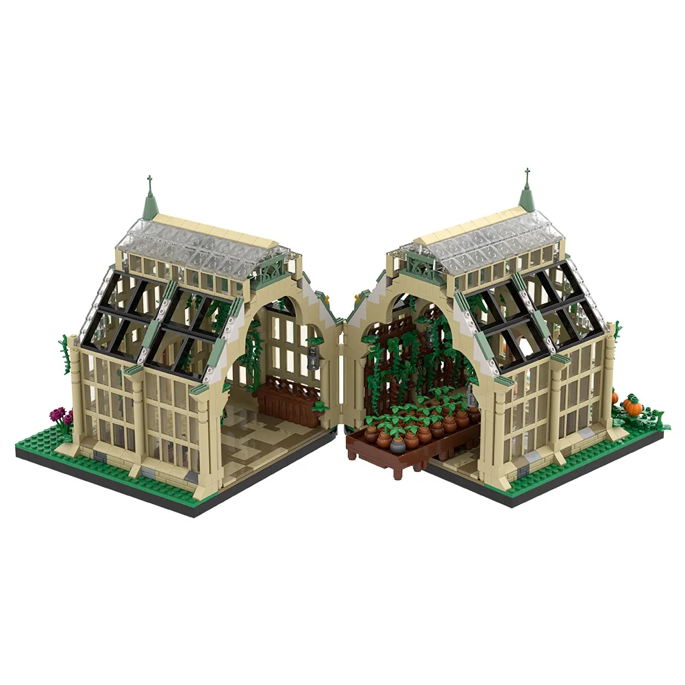 MOC Herbologie Kas Bouwstenen Model Herbologie Kas Architectuur Bricks Montage Speelgoed Kinderen DIY Verjaardagscadeautjes