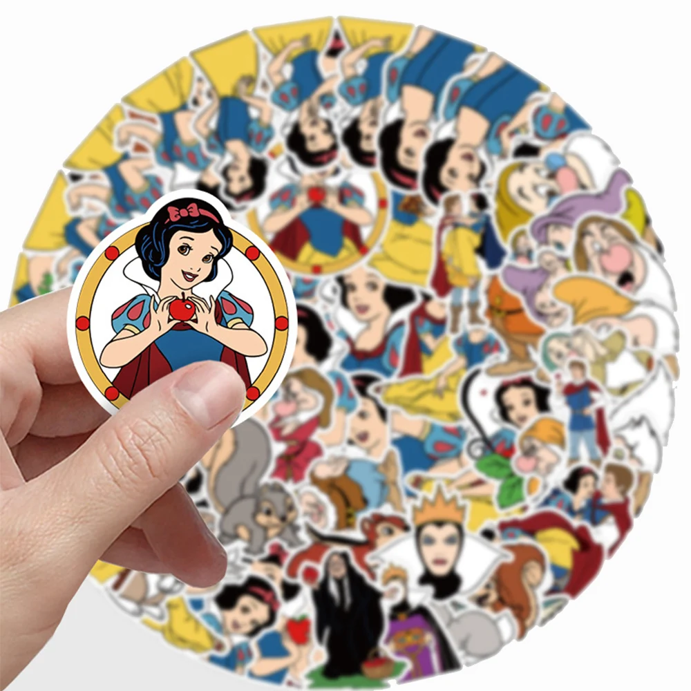 10/30/50pcs Disney Anime Snow White and the Seven Dwarfs Stickers for Kids Cartoon Decals Laptop Scrapbooking Decoration Sticker