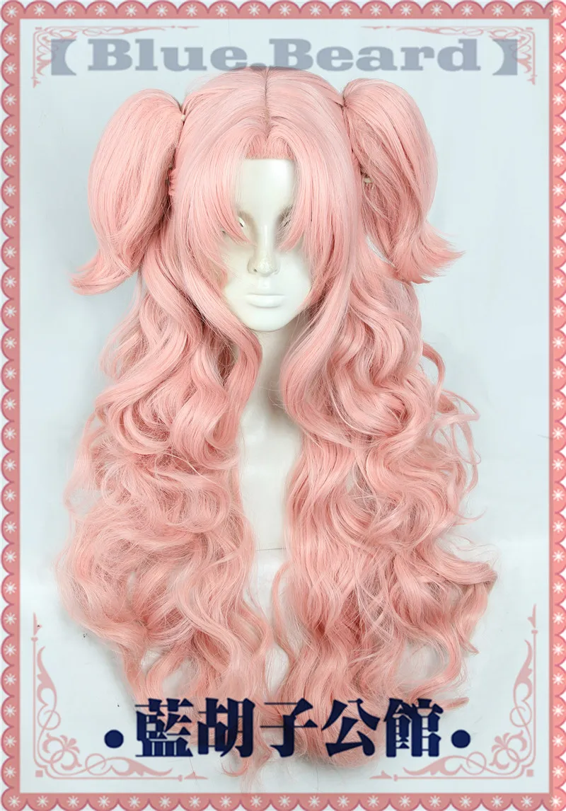 Anime Witch Hat Atelier Tetia Cosplay Wig 75cm Long Pink Wavy Ponytails Synthetic Wigs for Halloween image 3