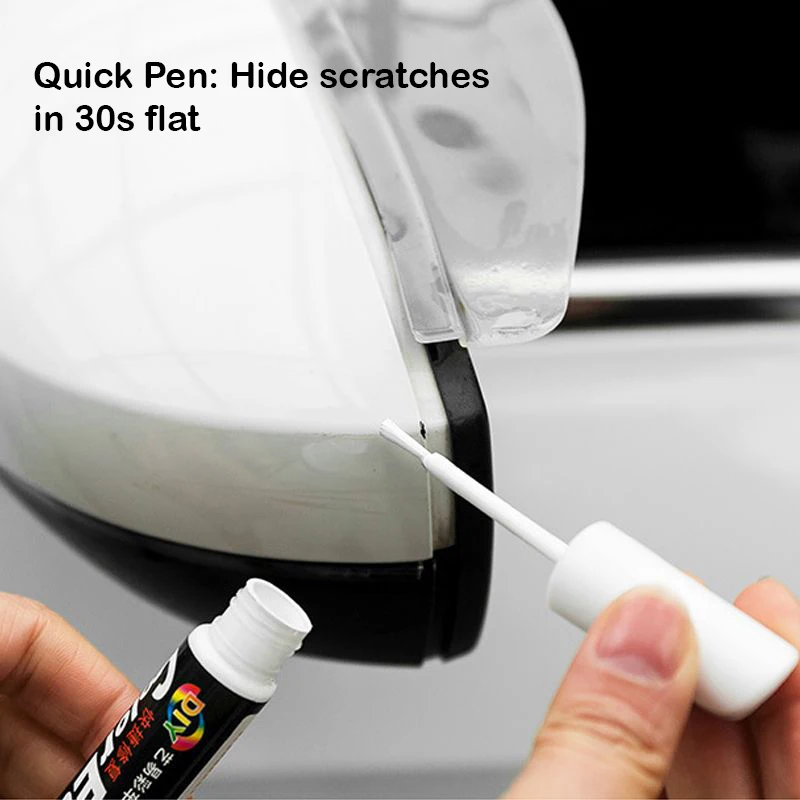 Uniwersalny zestaw do naprawy rys na lakierze samochodowym z pisakiem i papierkiem ściernym, wodoodporny marker do lakieru samochodowego, nie tylko do Tesli, Audi, czarny, biały, czerwony, srebrny