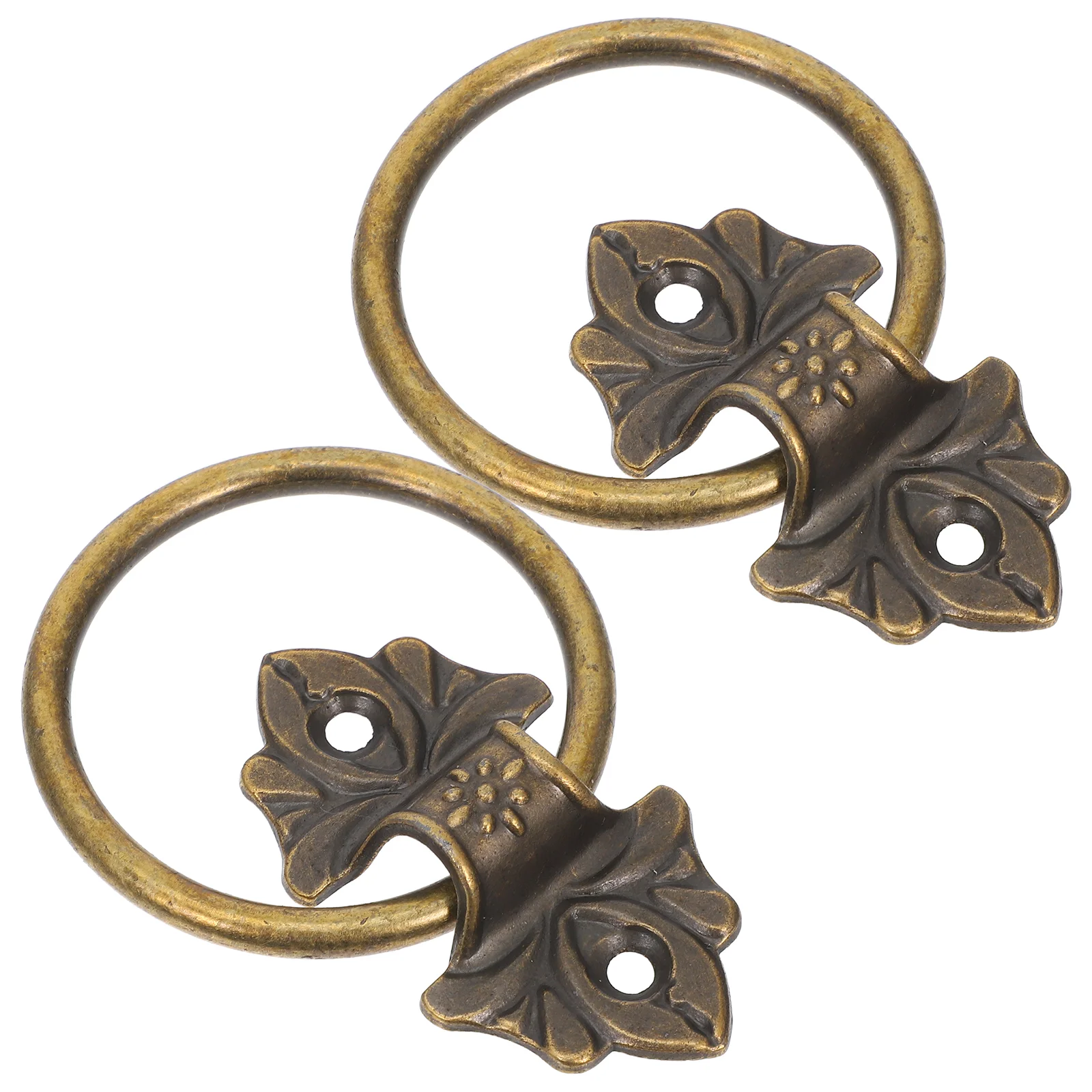 

2 Pcs Drawer Handle Dresser Cabinet Pull Rings Retro Vintage Pulls Door The Knobs Zinc Alloy Hardware