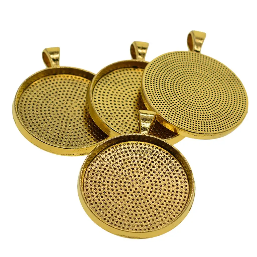 Jewelry Accessories Connector Charms Round Tray Settings for DIY Custom Photo Gemstone Pendants