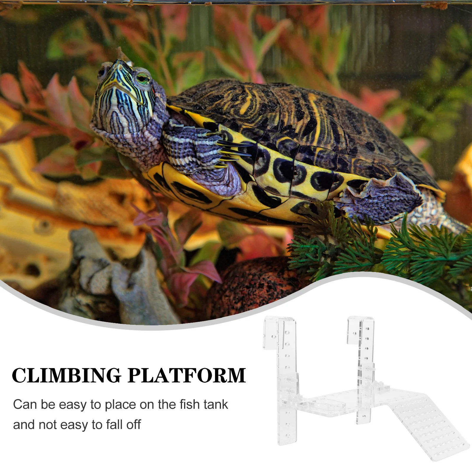 

1Pcs Acrylic Turtle Terrace Basking Platform for Tortoise Resting Dock Reptile Climbing Suitable Aquatic Pets Drying Platform