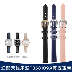 For Tissot 1853 Le Ai T058 T099 Series Strap T058109A Women's Genuine Leather Watch Band Small Soft Calfskin Chain Bracelet 9mm