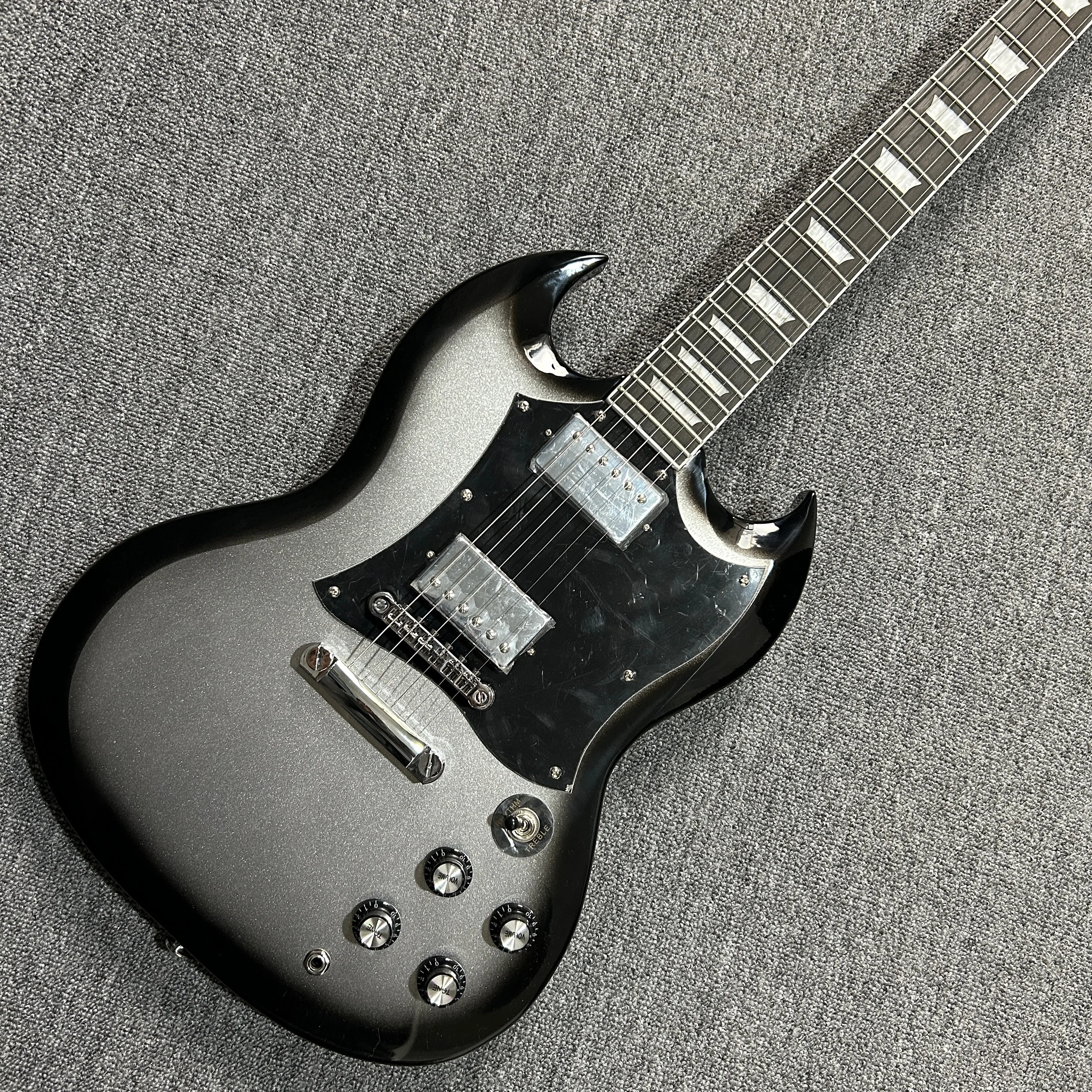 Hot Sale Work Fine Feel Comfortable Sound Super Great Gib Silver SG Electric Guitar Rosewood Fingerboard Mahogany Body