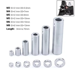 100pcs/Lot M3 M4 M5 M6 M8 Aluminum Round Spacers Flat Washer Bushing Gasket Spacer Sleeve Unthreaded Standoffs Length 3mm~70mm