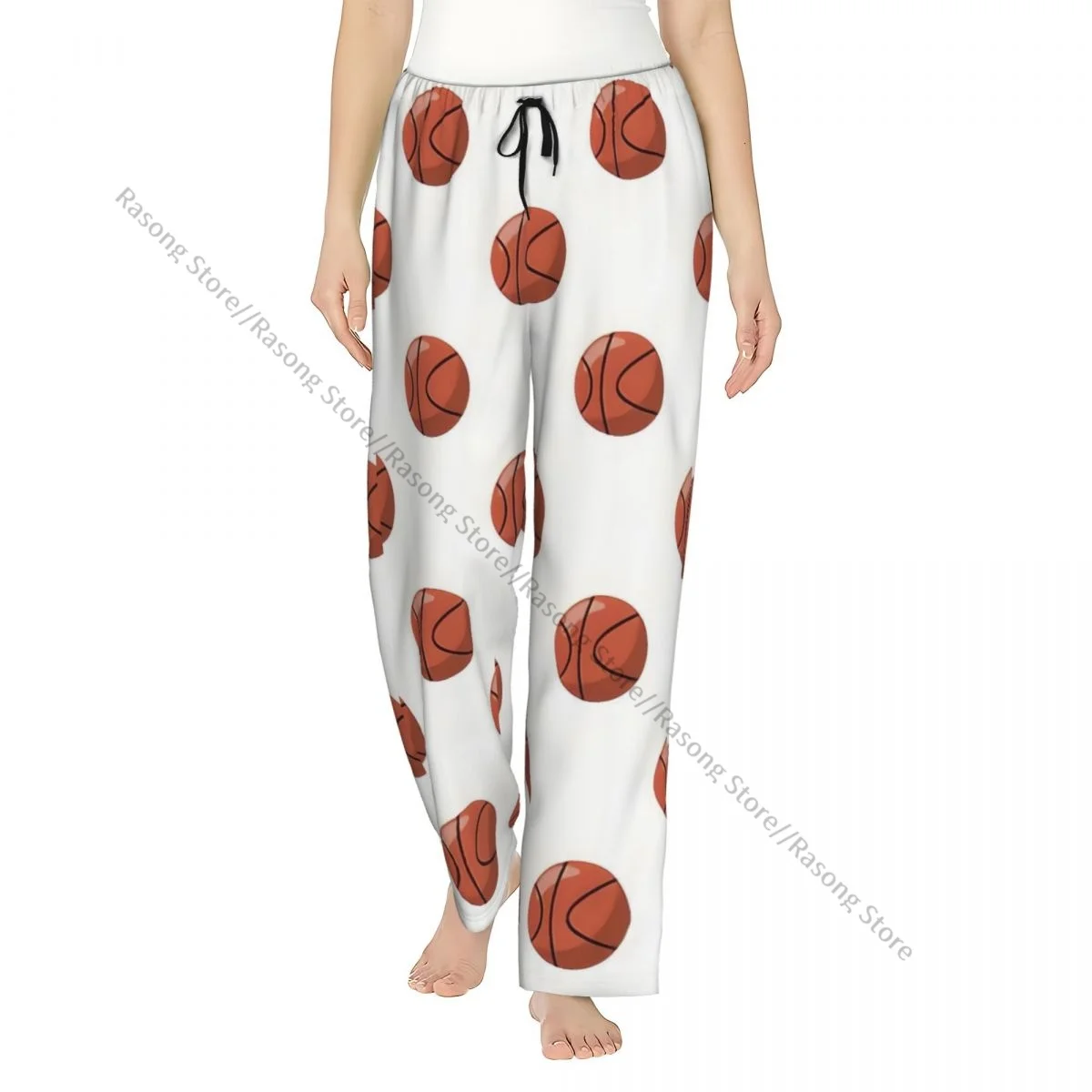 

Women Flannel Lounge Pants Soft Basketball Ball Pattern Pajama Pants Winter Sleepwear