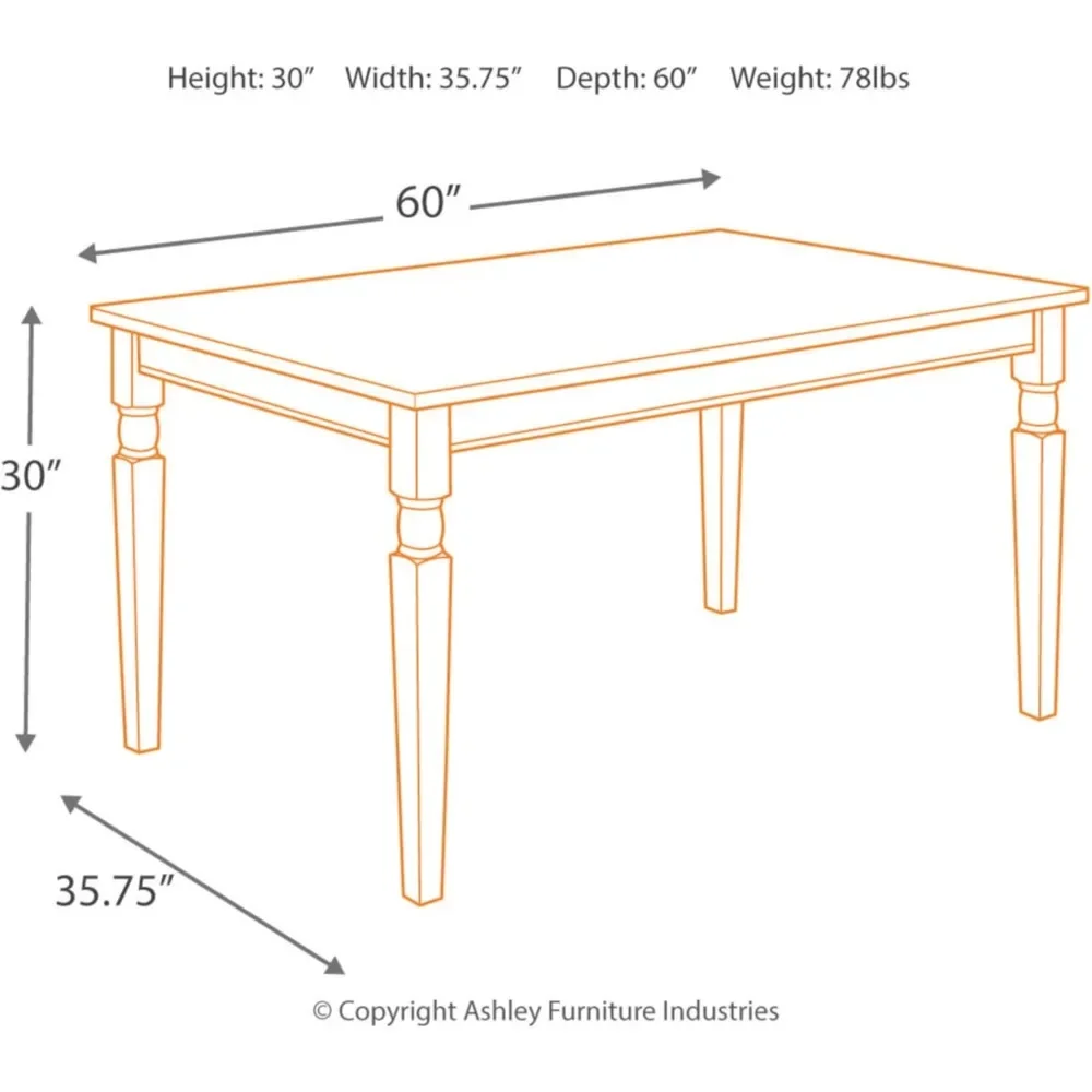 Signature Design Cottage Dining Table, Seats up to 6, Brown & Antique White