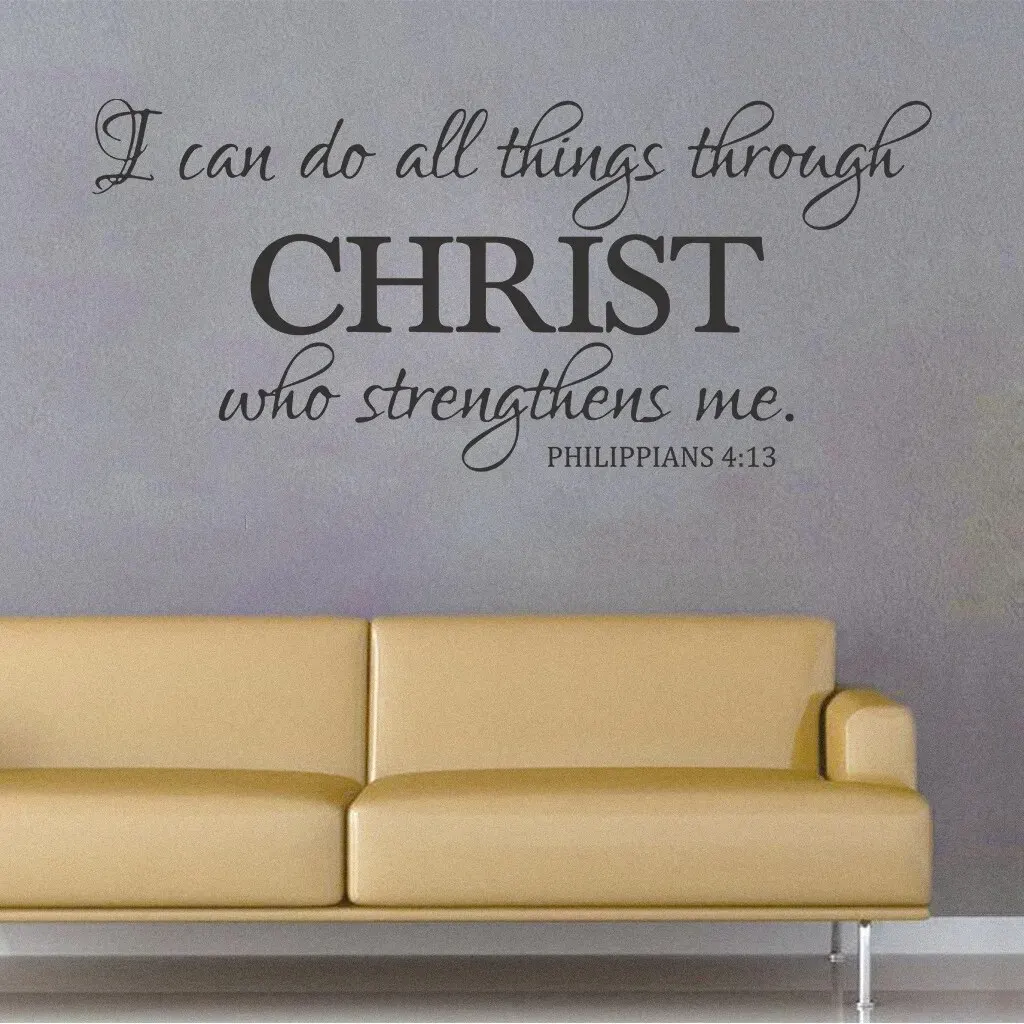 1pc Vinyl Wall Sticker With Christian Quotes Bible Scripture For Inspirational Home Decor