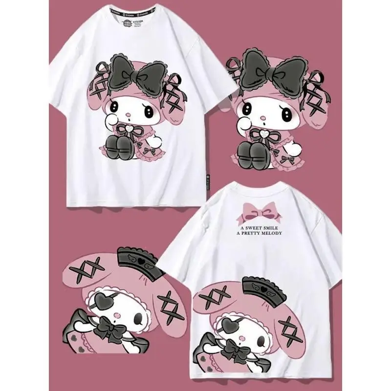 

Sanrio Girls Co-Branded Short Sleeve My Melody Girls New Style T-Shirt Summer Fashion Anime Fashion All-Match Shorts Pure Cotton