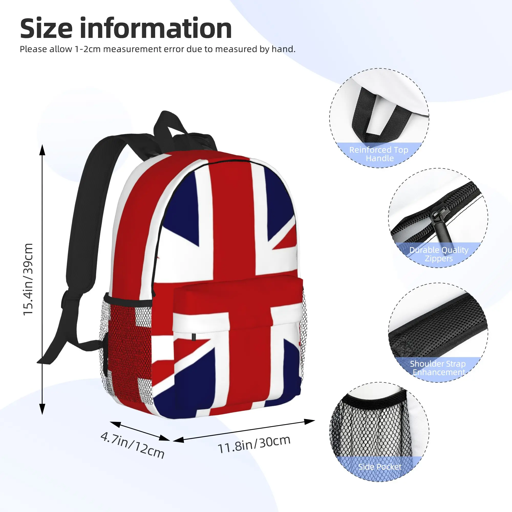Union Jack Flag Of The UK Backpack Hot Sale Daypack Large Capacity Boys Girls BookBag Shoulder Bags for Men Women School Bag