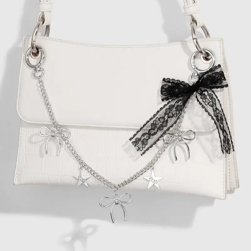 الأزرق البحرية نمط مطرز حقيبة سلسلة للنساء العصرية الإبداعية حقيبة أنيقة قلادة اكسسوارات الديكور الهدايا #3