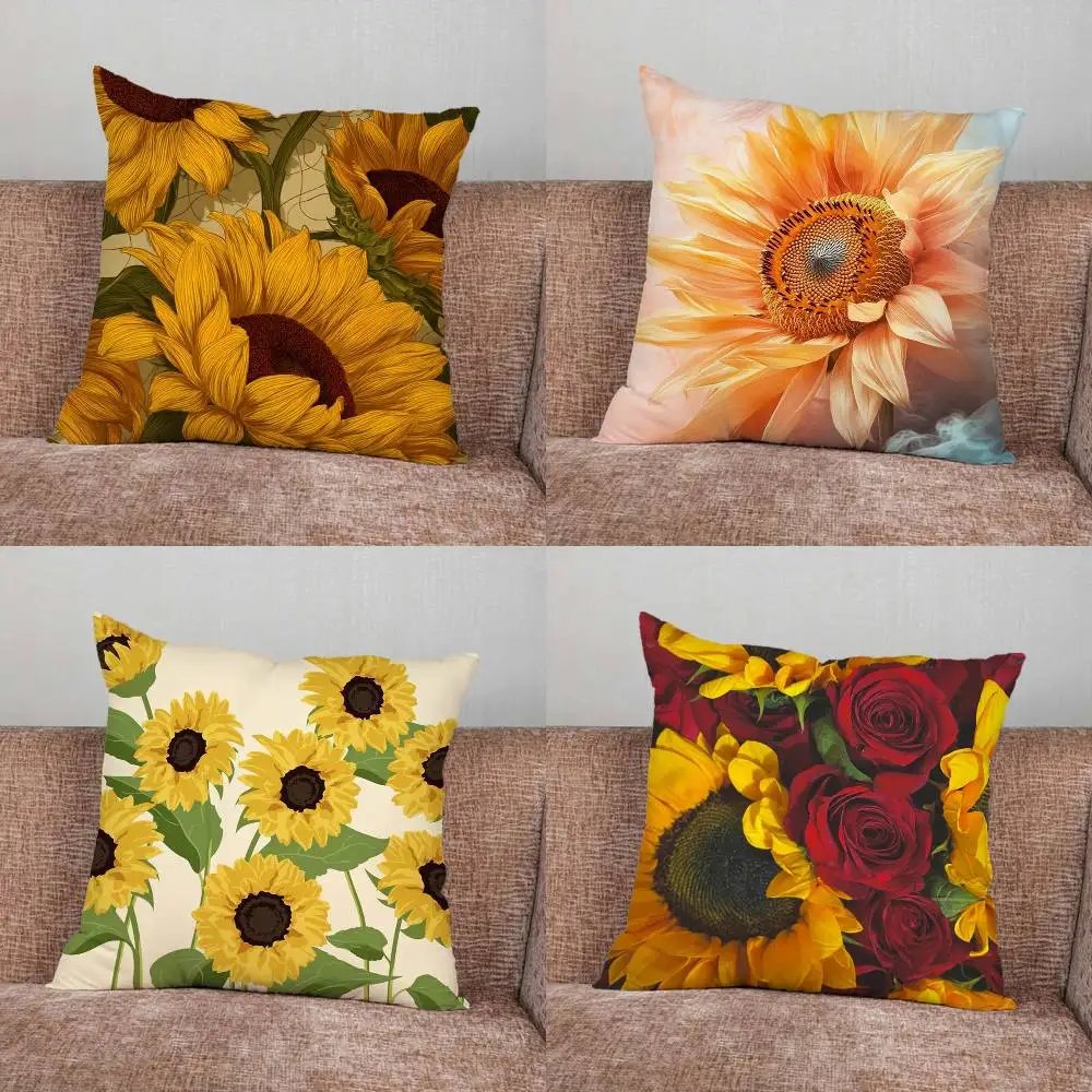 

Sunflower Pillow Case Pillowcase Home Sofa Cushions Car Cushions Pillowcover Office Pillowshell Pillow