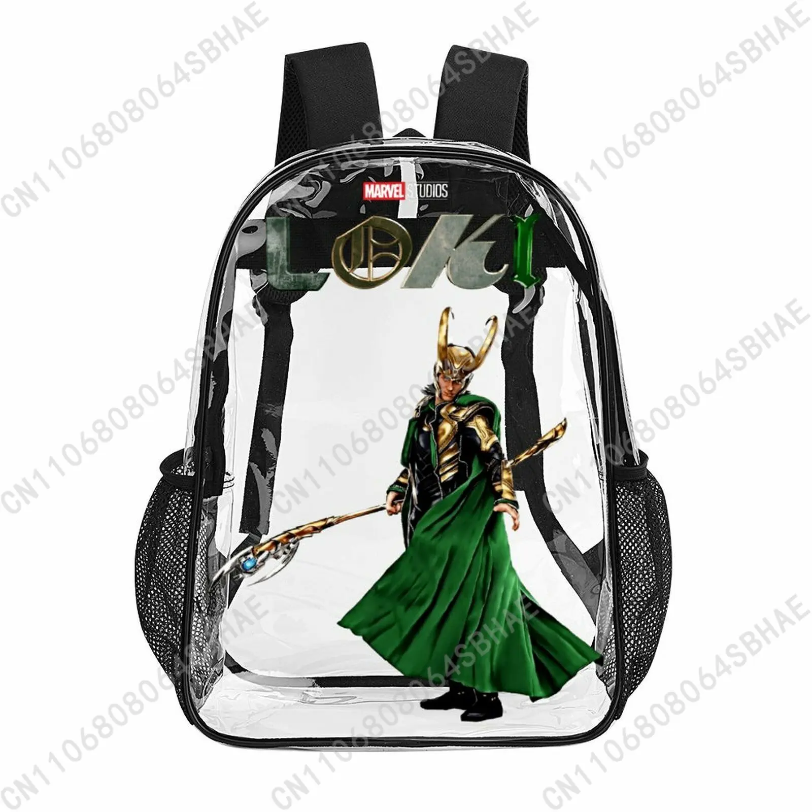 

Модный прозрачный рюкзак Marvel Loki, 17 дюймов, для мужчин, женщин и подростков, персонализированная прозрачная сумка из ПВХ, подарки, косплей