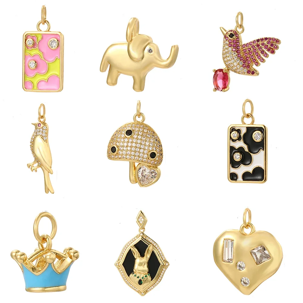 น่ารักประณีตสัตว์ขนาดเล็กเสน่ห์สำหรับเครื่องประดับทำอุปกรณ์ DIY ต่างหูสร้อยคอพวงกุญแจจี้สไตล์โบฮีเมียนสีทอง