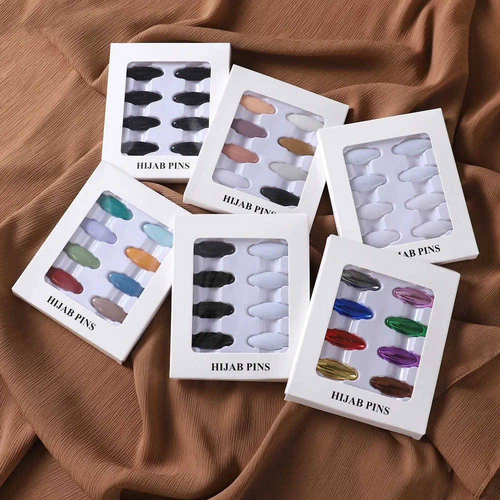 Fashion Scarf Clip Hijab Pins Plastic Accessory Safety Pins Women Muslim Headscarf Shawl Brooch Pins Daily 4 Colors With Boxes