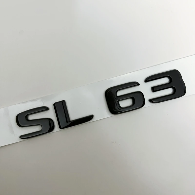 2017 Datar Mengkilap Hitam Huruf SL63 SL65 V8 Biturbo Atas ABS Lambang untuk Mercedes Benz AMG Mobil Fender Bagasi Papan Nama Lo