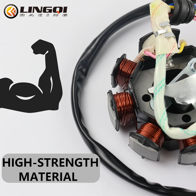 LINGQI RACING Motorcycle Generator Magneto Stator Coil 8 Poles 5 Wires For Motobike Modification150cc 250cc Motocross ATV