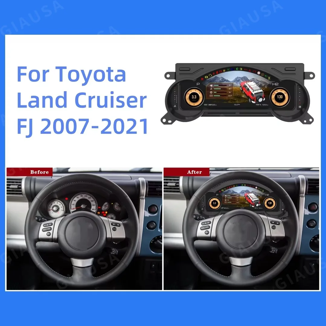 JY For For Toyota FJ 2007~2022 Instrument Display Speed Meter LCD Instrument Cluster Car Radio Multimedia Player GPS Navigation