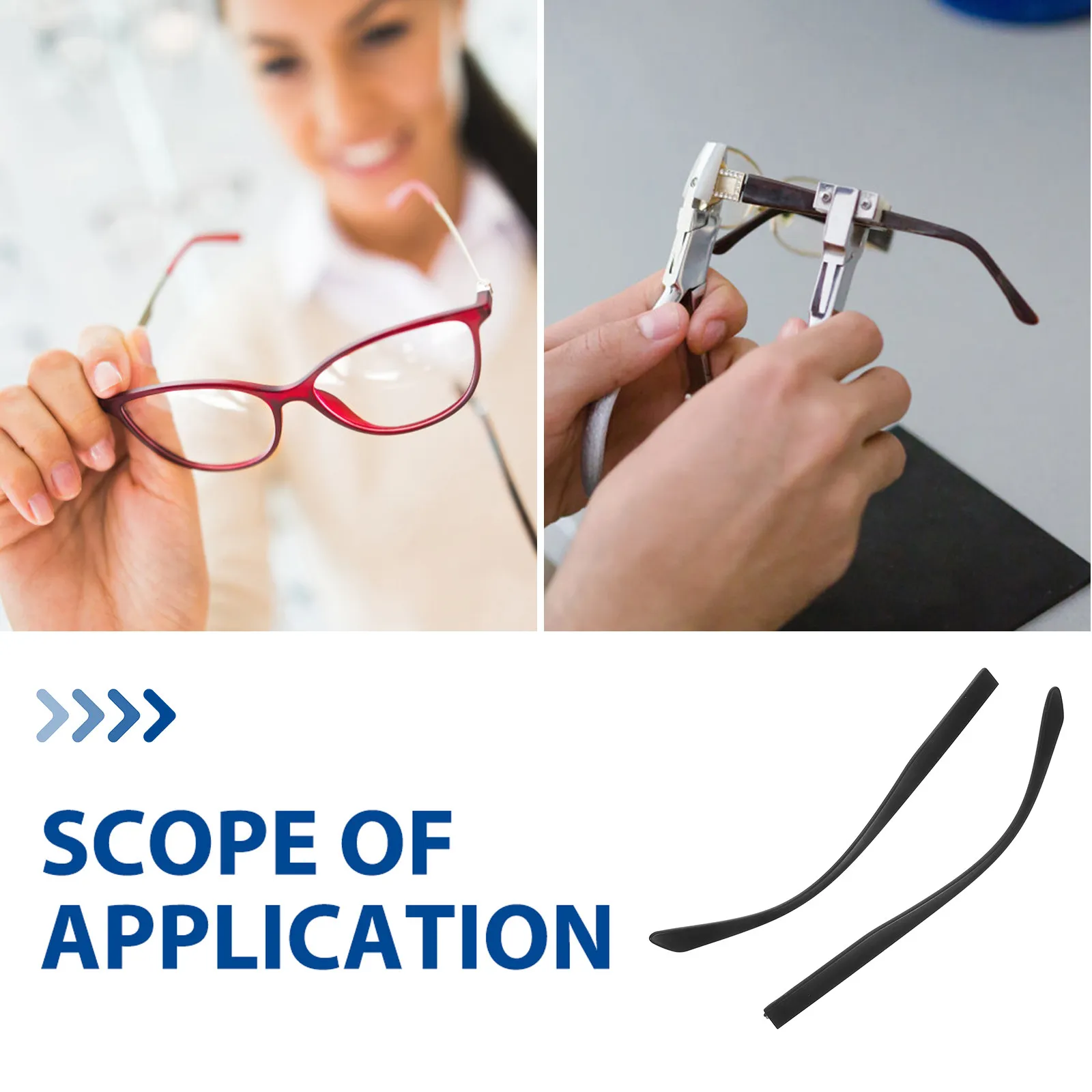 1Set Eyeglass Arms Legs Replacement Kit Black Temple Tips for Sunglasses Eyeglasses Spectacles Repair Fix Broken Glasses Arms
