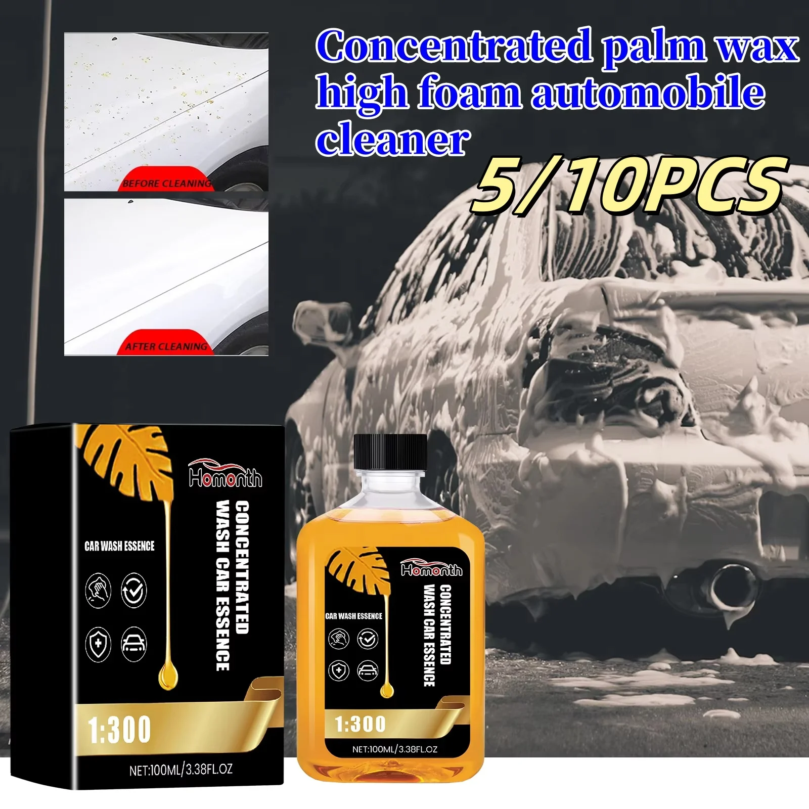 Carnauba Wax Car Wash 100ml Concentrated Car Detailing Wash Liquid Automotive Car Exterior Care For Windows Wheels Car Paint