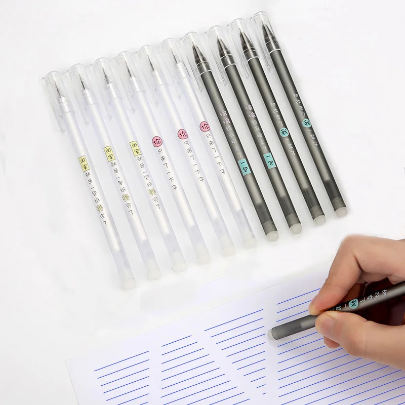 3Pcs/Set Simple Cartoon Erasable Gel Pens 0.5mm Black Blue Ink Neutral Pen for School Office Writing Tools Kawaii Stationery