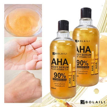ALPHA Hidroksiz Asitler 24K Altın Yüz Vücut Serumu C&E Vitamini Özü Sıkılaştırıcı Nemlendirici Leke Çıkarıcı Beyazlatıcı Cilt Bakımı 500ml