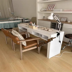 European Nail Workstation Desk para Manicure, Nail Desk, Branco, Nórdico, Tavolo, Organizador, Luxo, Mobiliário Profissional